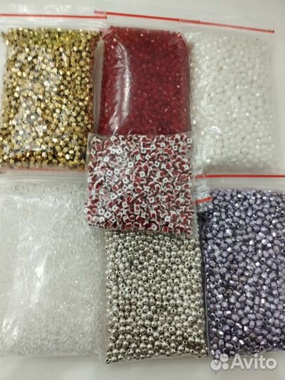 Бисер рубка стеклярус бусы товары для творчества