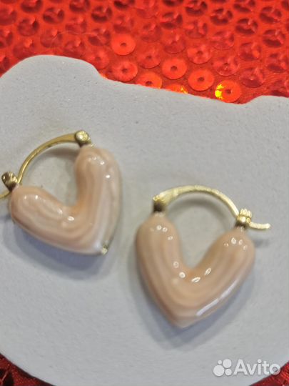 Серьги сердечки