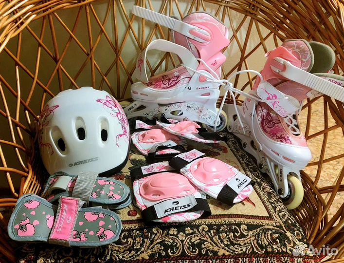 Детские ролики с защитой размер 30-33