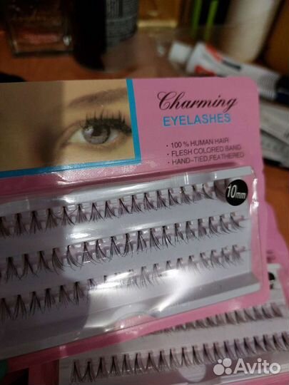 Ресницы для наращивания пучки и патчи, кольца