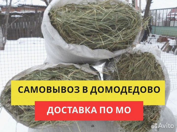 Сено, солома в мешках, в тюках
