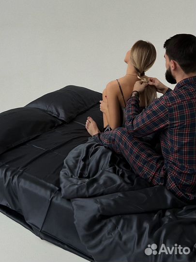 Постельное белье 100 тенсель графит