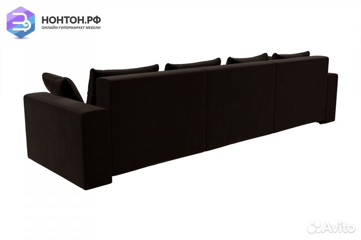 Диван еврокнижка Майами Long микровельвет коричнев