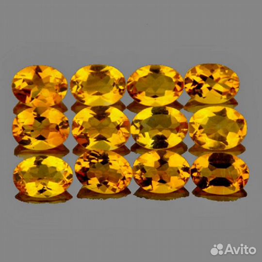 Цитрин натуральный 3,94Ct 5х4мм 12шт VVS Бразилия