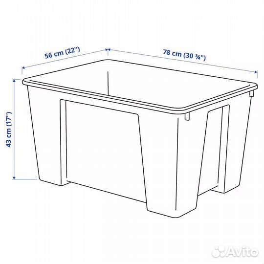 Контейнер Икеа Самла IKEA samla с крышкой 130 л