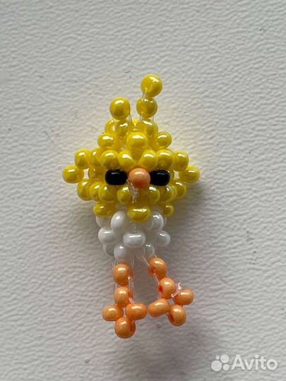 Цыплёнок из бисера амигуруми