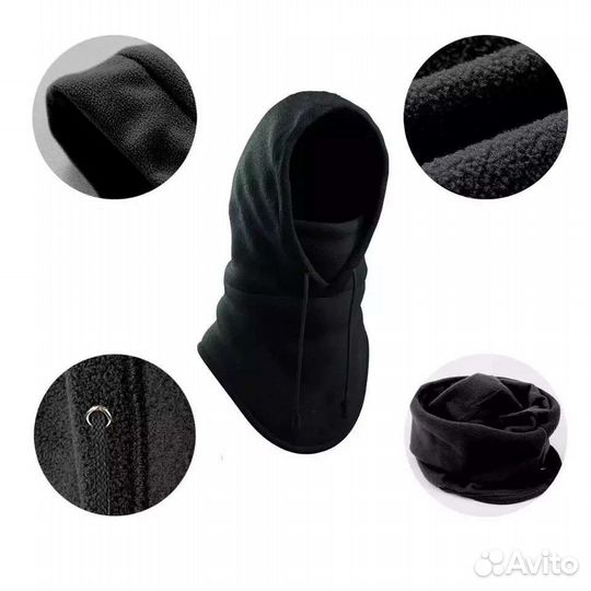 Шапка-капюшон серая