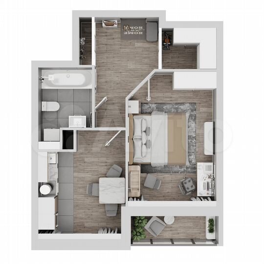 1-к. квартира, 44,8 м², 3/22 эт.