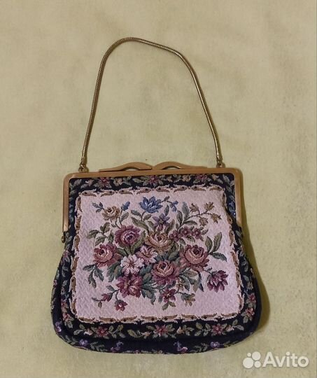 Винтажная сумочка из гобелена винтаж 50 -60-70 х г