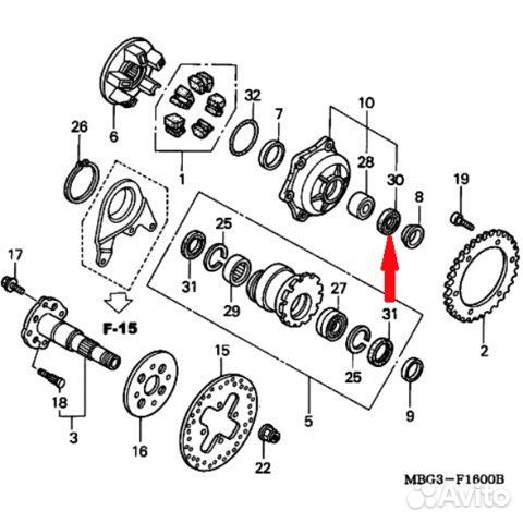 Honda Пыльник колесный 91258-ML7-003 (45x55x5)