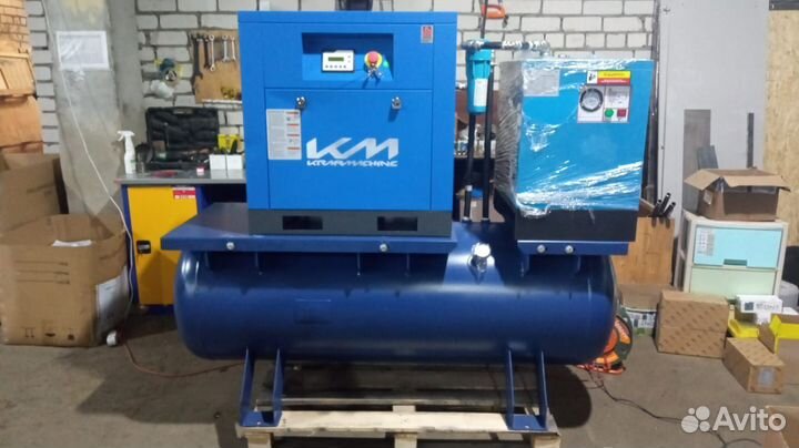 Винтовой компрессор KraftMachine 7,5 кВт на ресиве