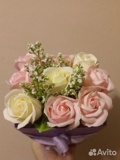 Букет роз из мыла