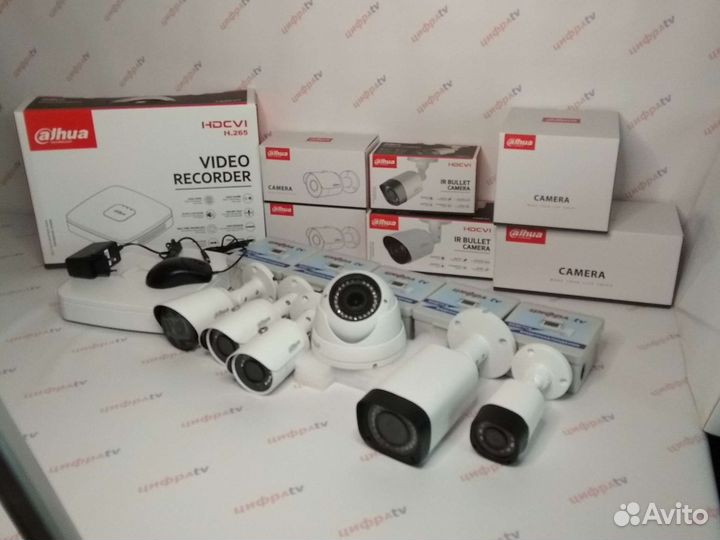 Комплект видеонаблюдения 4Мп Dahua 6 камер zoom 4x