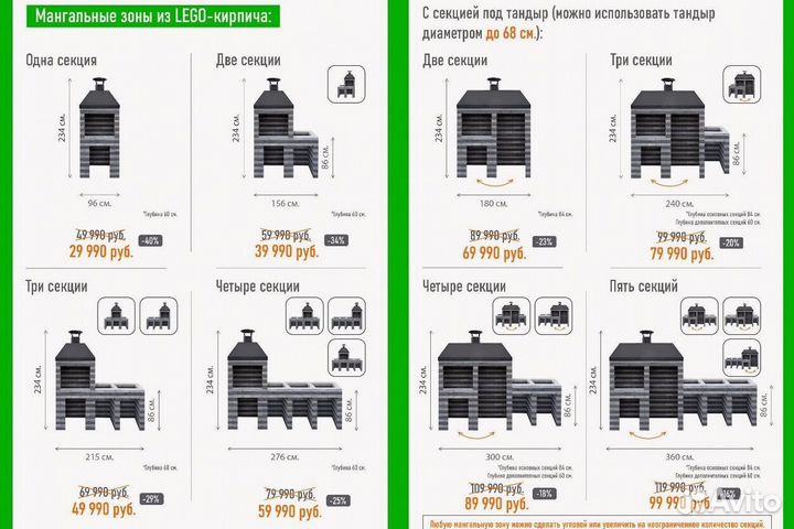 Мангальная зона из лего кирпича