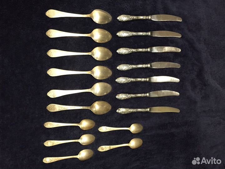 Ложки вилки ножи мельхиор посеребрянный