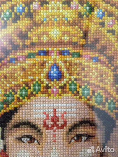 Ганеша. Картина вышита счетным крестом