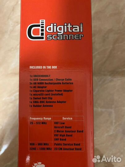 Цифровой Радиосканер Unidet ubcd 3600XLT