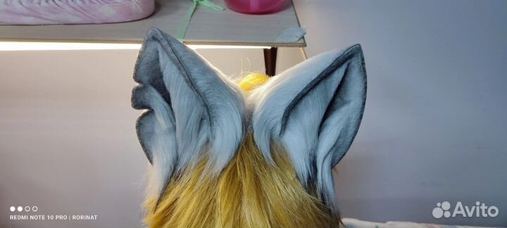 Уши и хвост серые,белые для косплея (волк)