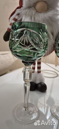 Винтажные бокалы цветной хрусталь