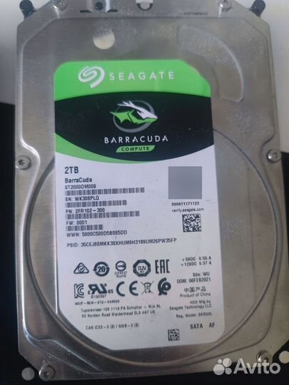 Жесткий диск SATA hdd 3.5 2tb