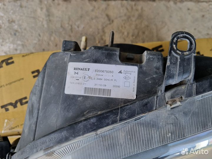 Фара левая на renault logan 1