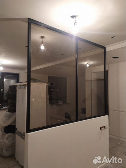 Межкомнатные перегородки стеклянные / лофт