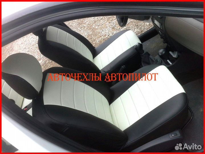 Чехлы Автопилот LADA Largus из экокожи чёрно-белые