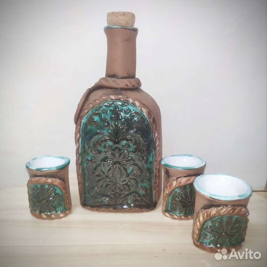 Штоф керамический с рюмками