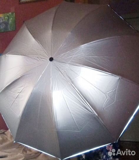 Зонт женский новый, цвет серебро