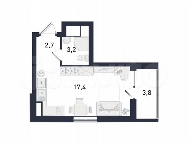 Квартира-студия, 25,2 м², 5/31 эт. на продажу в Екатеринбурге | Купить ...