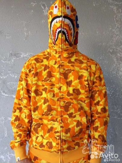 Zip худи bape оранжевый