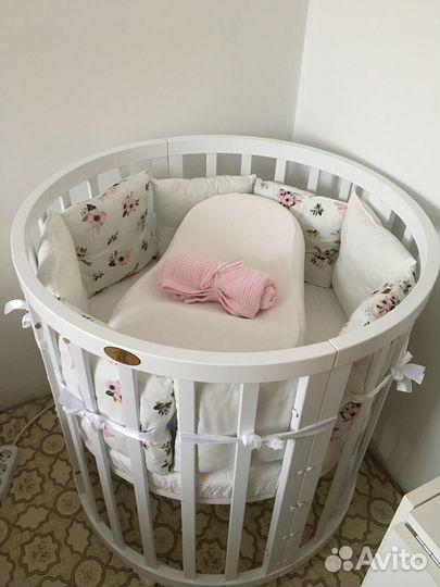 Детская кроватка трансформер круглая