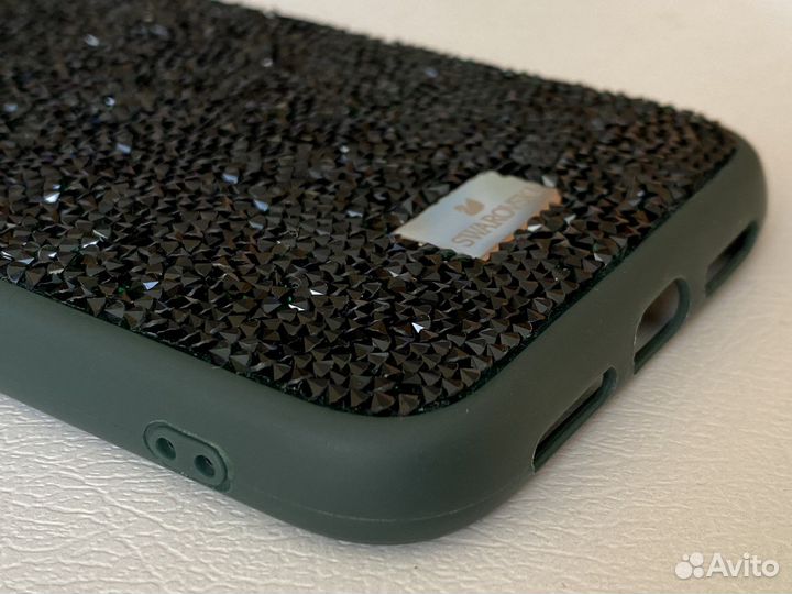 Чехол на iPhone 11 Swarovski изумрудный