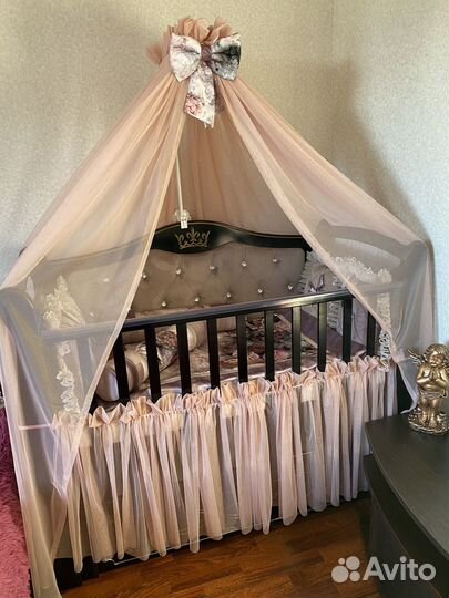 Балдахин, бортики и постельное в детскую кроватку