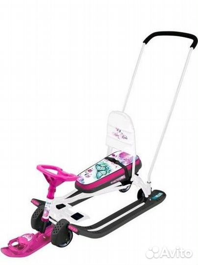 Снегокат Ника Тимка спорт 6 с ручкой и колёсами