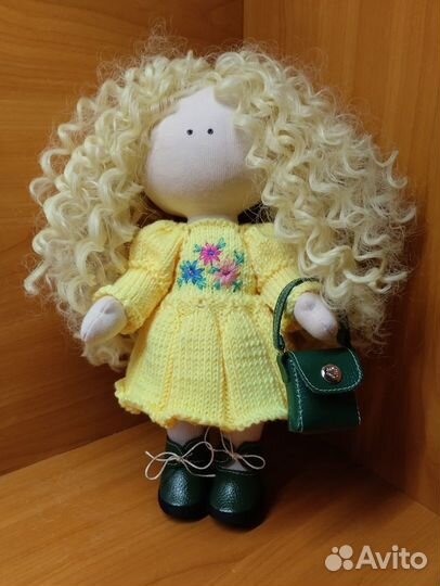 Игровая текстильная кукла ручной работы на подарок
