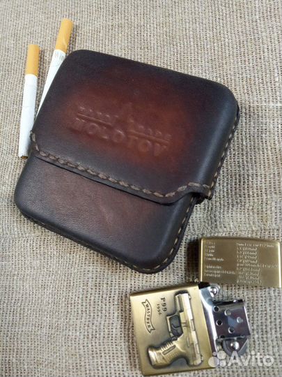 Портсигар кожаный