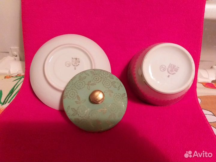 Сахарница с блюдцем Чехословакия