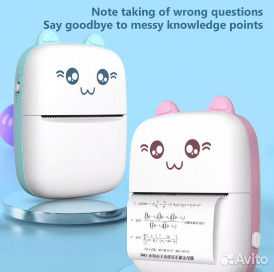 Мини термопринтер беспроводной Bluetooth бумага