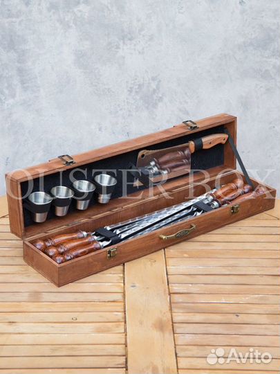 Подарочный набор для пикника с шампурами 