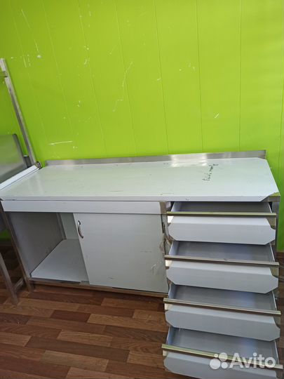 Стол-тумба дверцы купе из нержавеющей стали