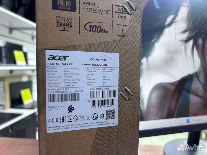 Новый монитор Acer 27 Full HD/IPS/100 Hz/гарантия