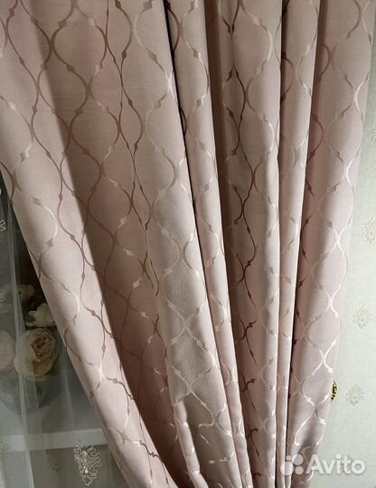 Ткань для штор Канвас пыльная роза новая