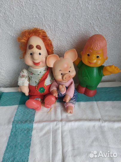 Игрушки СССР, винтаж, ретро. Карлсон и Хрюша