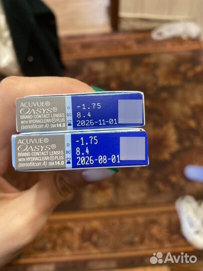 Линзы контактные acuvue oasys -1.75 двухнедельные