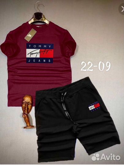 Летний костюм tommy шорты и футболка новый