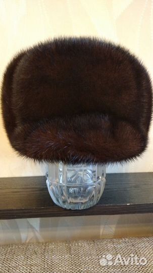 Норковая шапка мужская с козырьком 59 размер