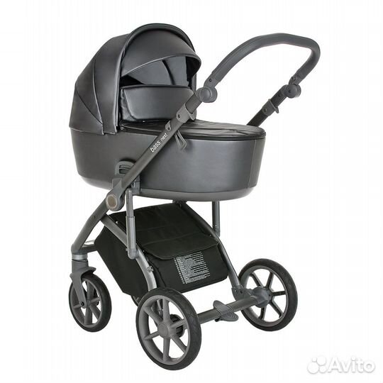 Коляска 2в1 Roan Bass Next эко-кожа тёмно-серая