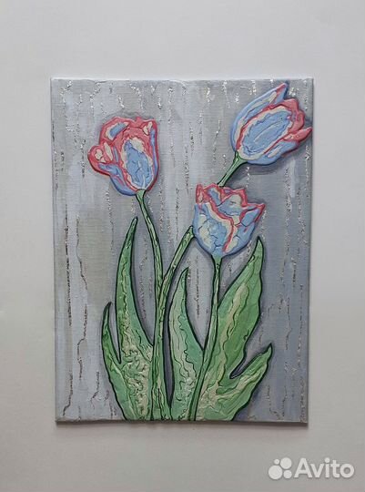 Картины с цветами акрилом