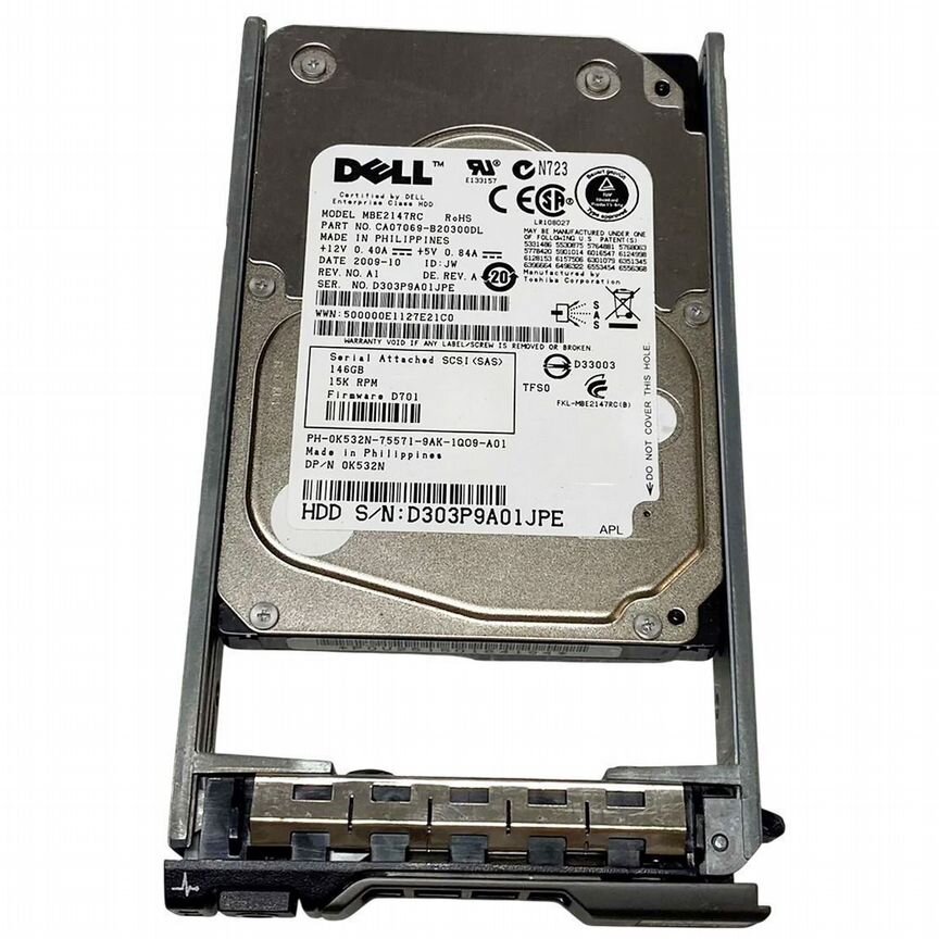 [K532N] Жесткий Диск Dell 146gb Sas 2,5" Hdd K532n
